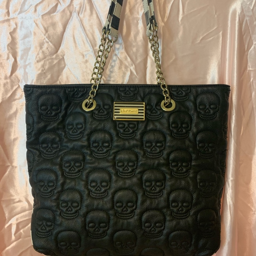 Skull embroidered Betsey Johnson Tote Purse